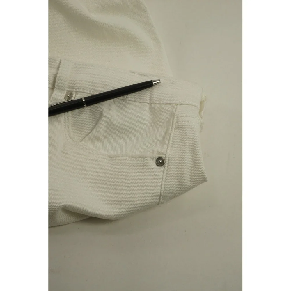 New BLANK NYC Madison Crop Women 32 x 26 White High‎ Rise Raw Edge Ripped Jeans
